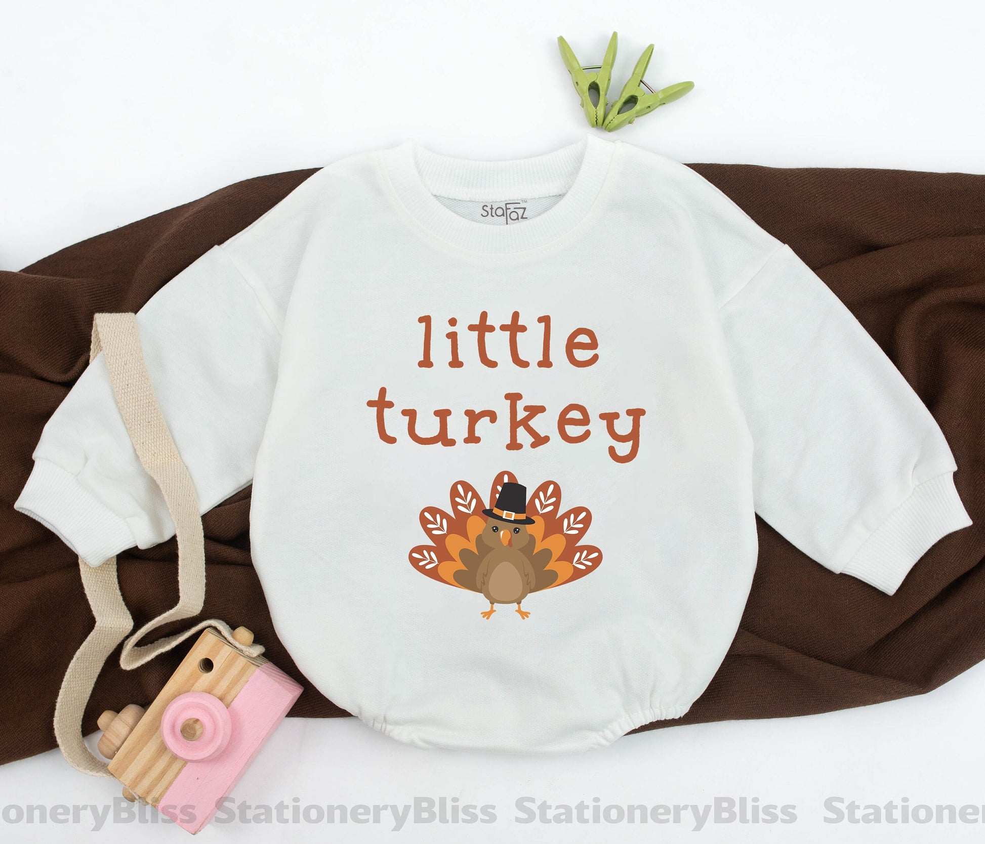 Thanksgiving Baby Romper - Little Turkey Outfit for Fall Celebrations