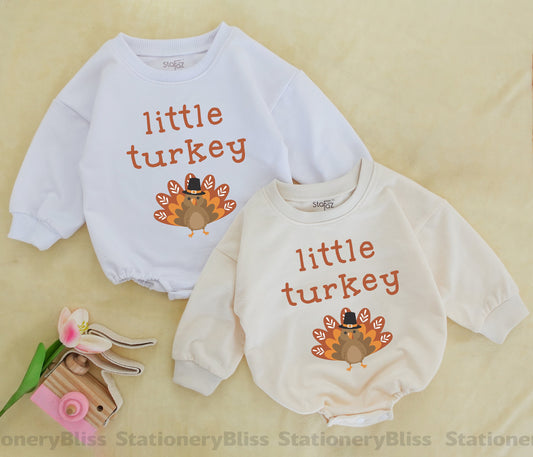 Thanksgiving Baby Romper - Little Turkey Outfit for Fall Celebrations