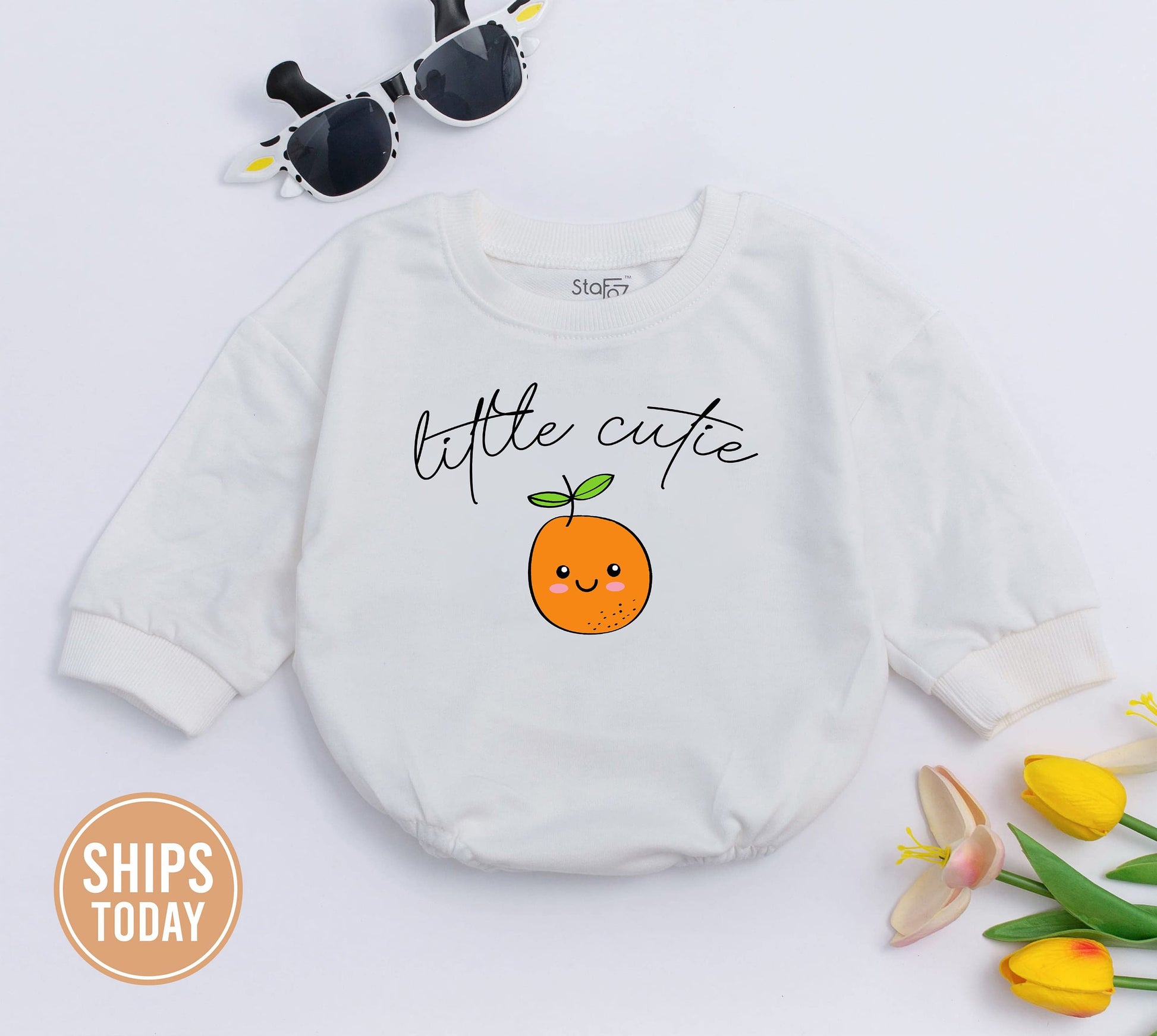 Orange Cutie Baby Romper – Perfect Baby Shower & Newborn Gift  