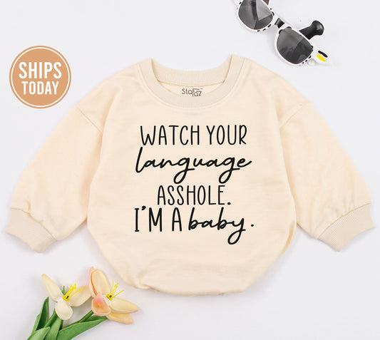 Funny Baby Romper - Baby Shower Gift, Cute Language Bodysuit