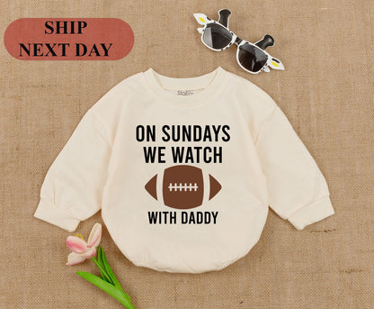 Football Sunday Oversized Baby Romper - Perfect Shower Gift