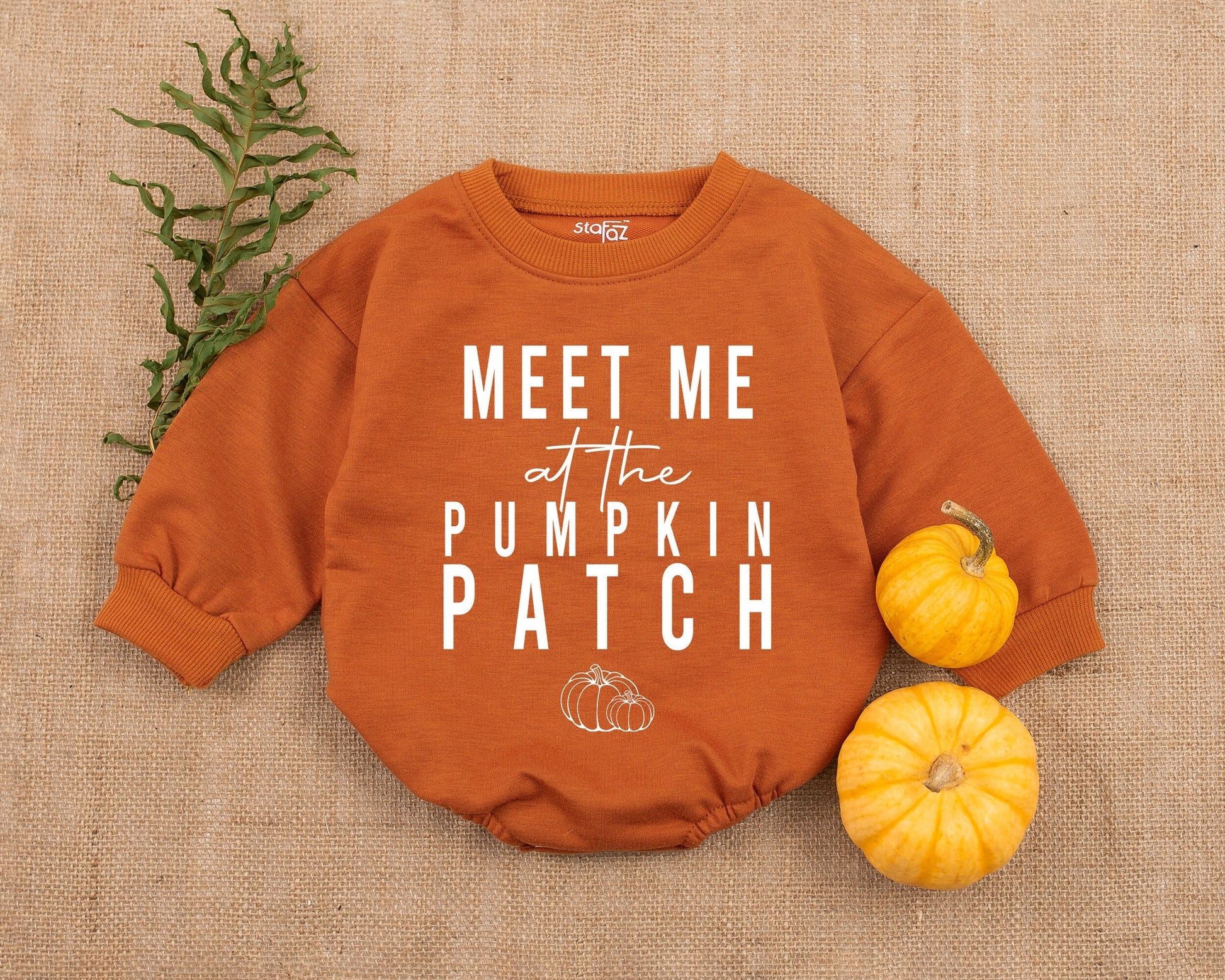 Pumpkin Patch Baby Romper - Thanksgiving & Fall Retro Bodysuit