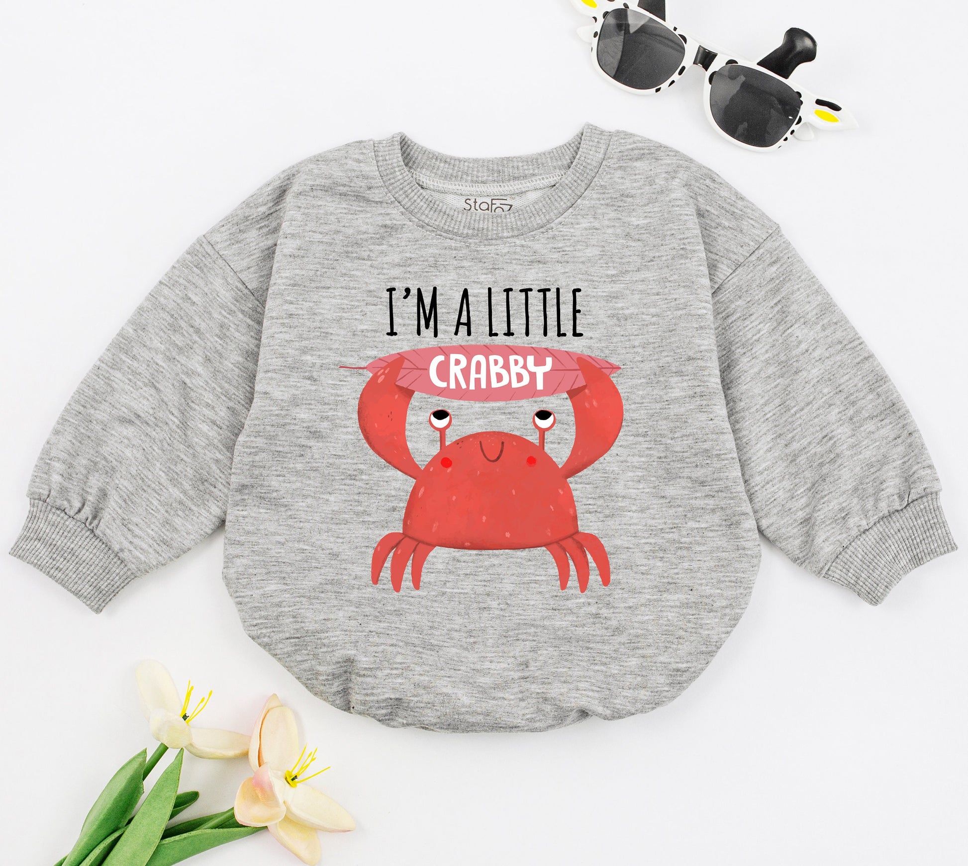 Crabby Beach Baby Romper – Cute, Trendy Summer Ocean Outfit