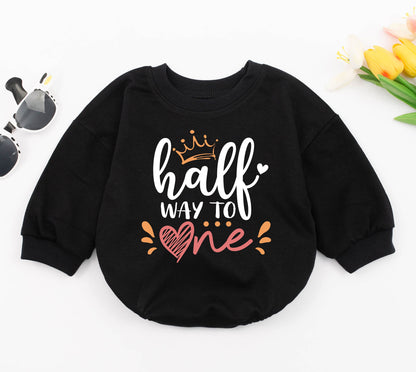 Half Birthday Romper: Cute Retro 6-Month Outfit for Baby Celebrations