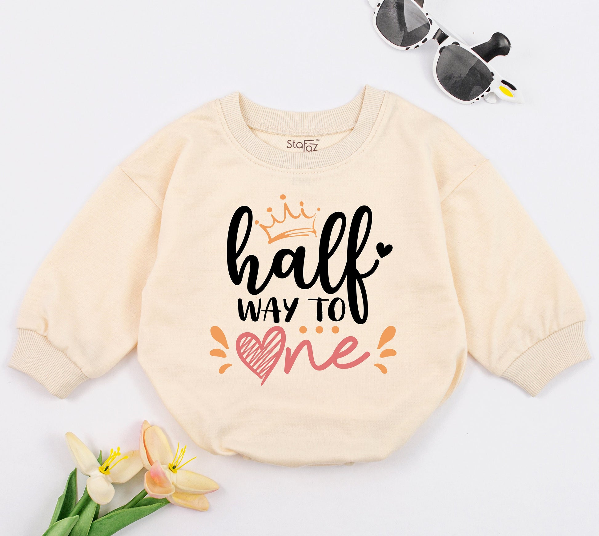 Half Birthday Romper: Cute Retro 6-Month Outfit for Baby Celebrations