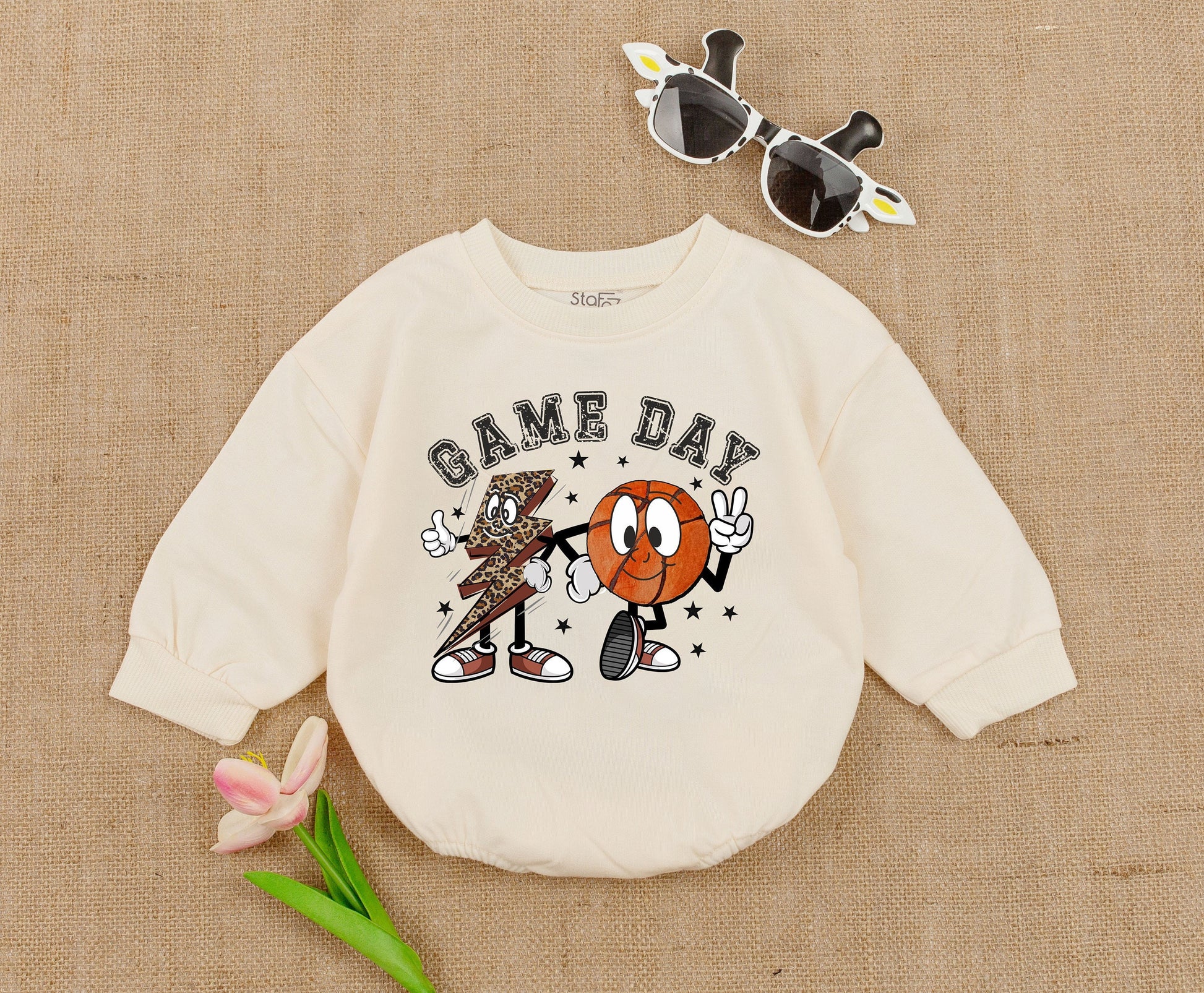 Retro Baseball Baby Romper - Game Day Toddler Sweater - Cute Bodysuit