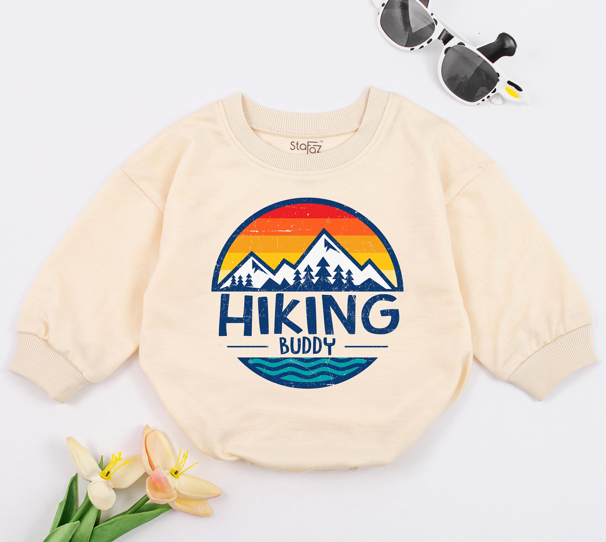 Adventurous Baby Romper: Cute Hiking & Camping Bodysuit Outfit