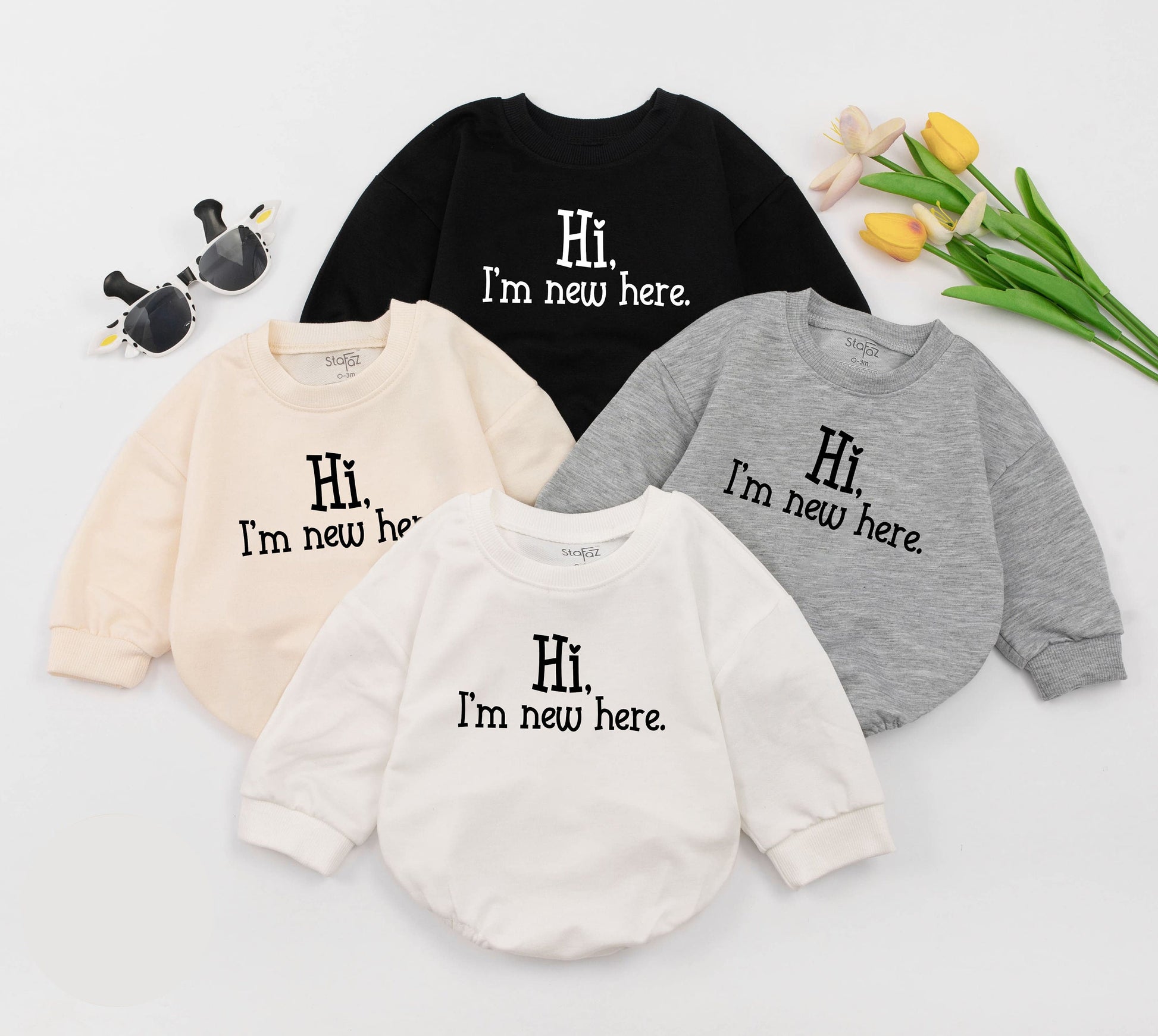 Newborn Bodysuit: "Hi, I'm New Here" Take Home Baby Outfit