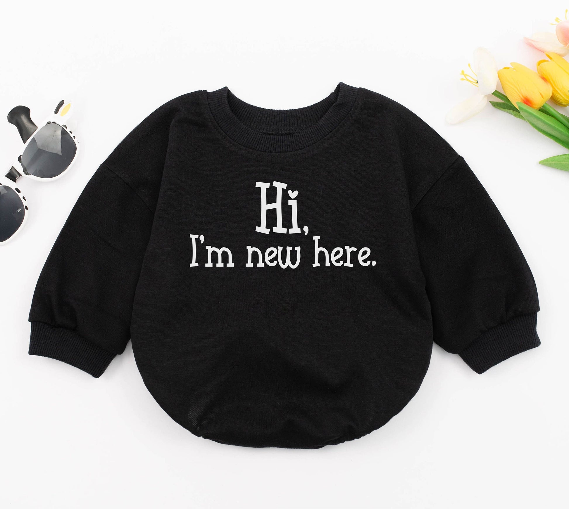 Newborn Bodysuit: "Hi, I'm New Here" Take Home Baby Outfit