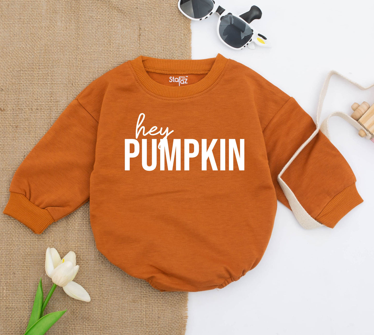 Pumpkin Baby Fall Romper, Cute First Season Bodysuit Outfit  