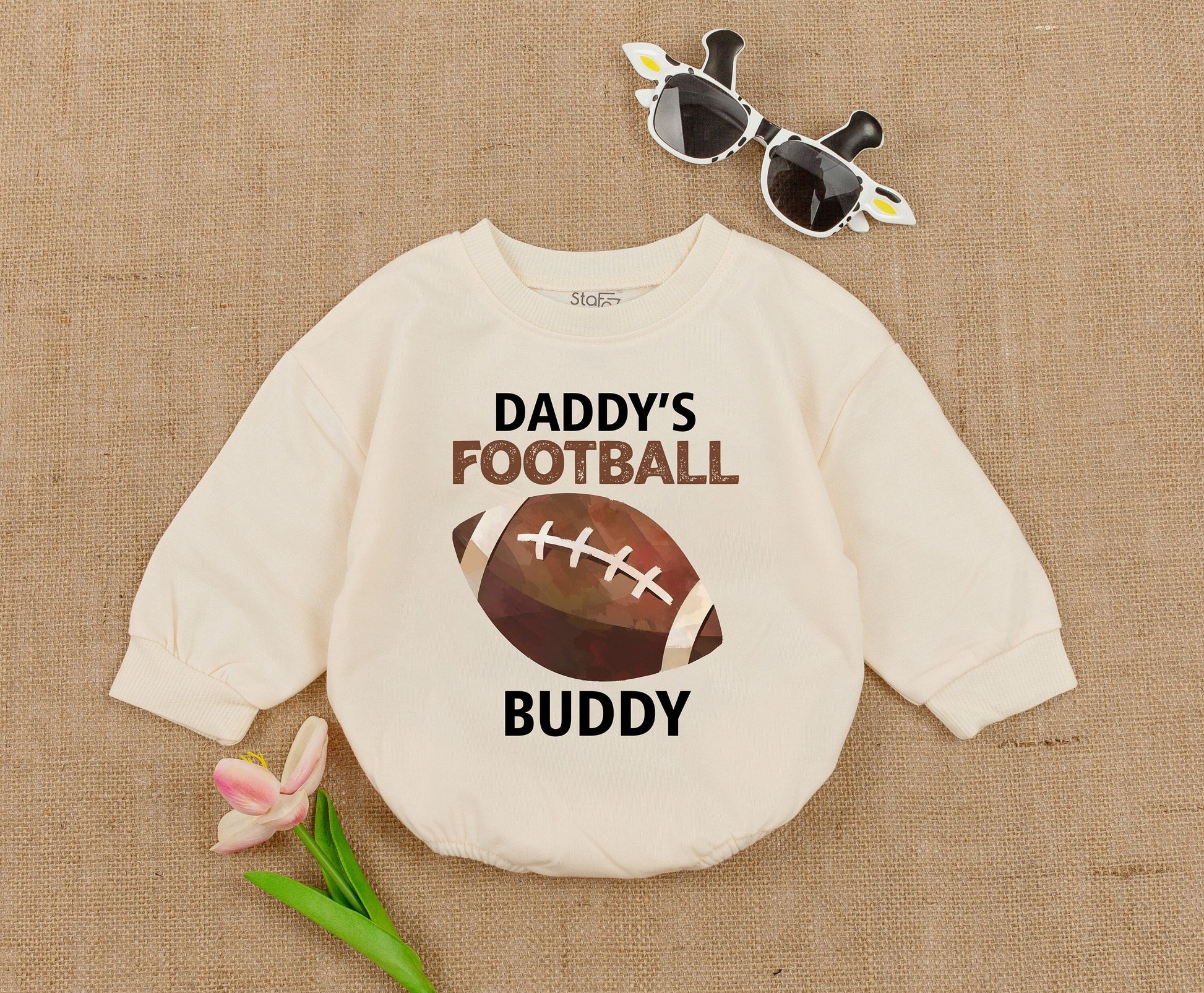 Football Buddy Romper: Daddy's Girl & Boy Oversized Jumpsuit