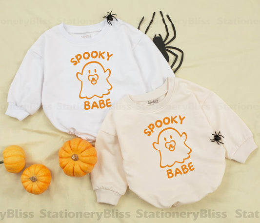 Spooktacular Pumpkin Ghost Romper: First Halloween Outfit & Gift