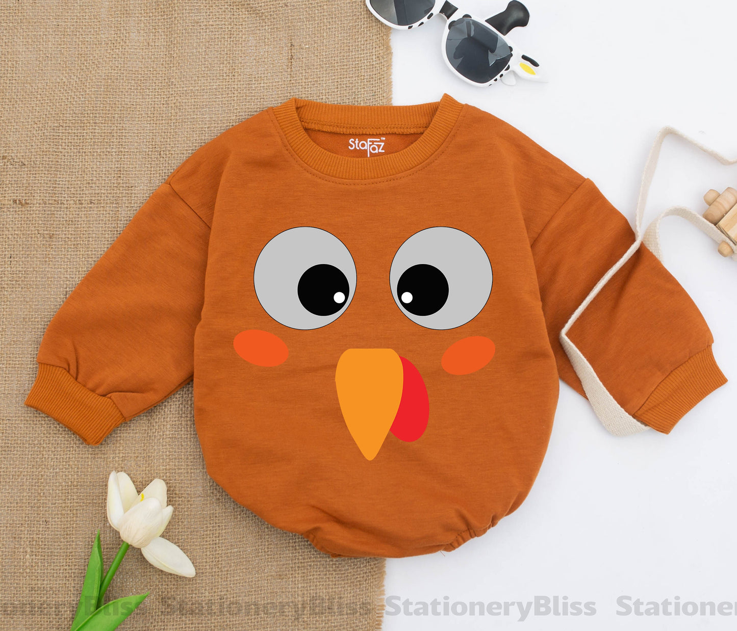 Turkey Day Bodysuit - Thanksgiving Romper, Fall Baby One Piece