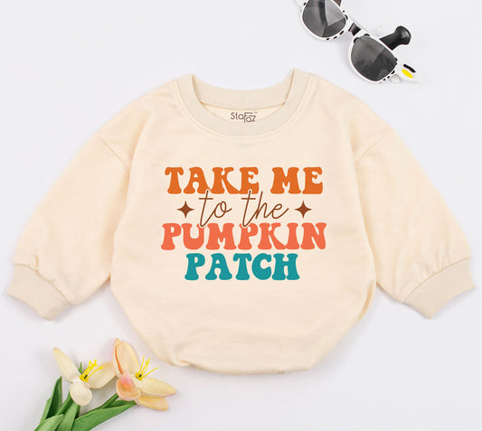 Pumpkin Patch Baby Romper - Fall Baby Bodysuit Gift for Girls