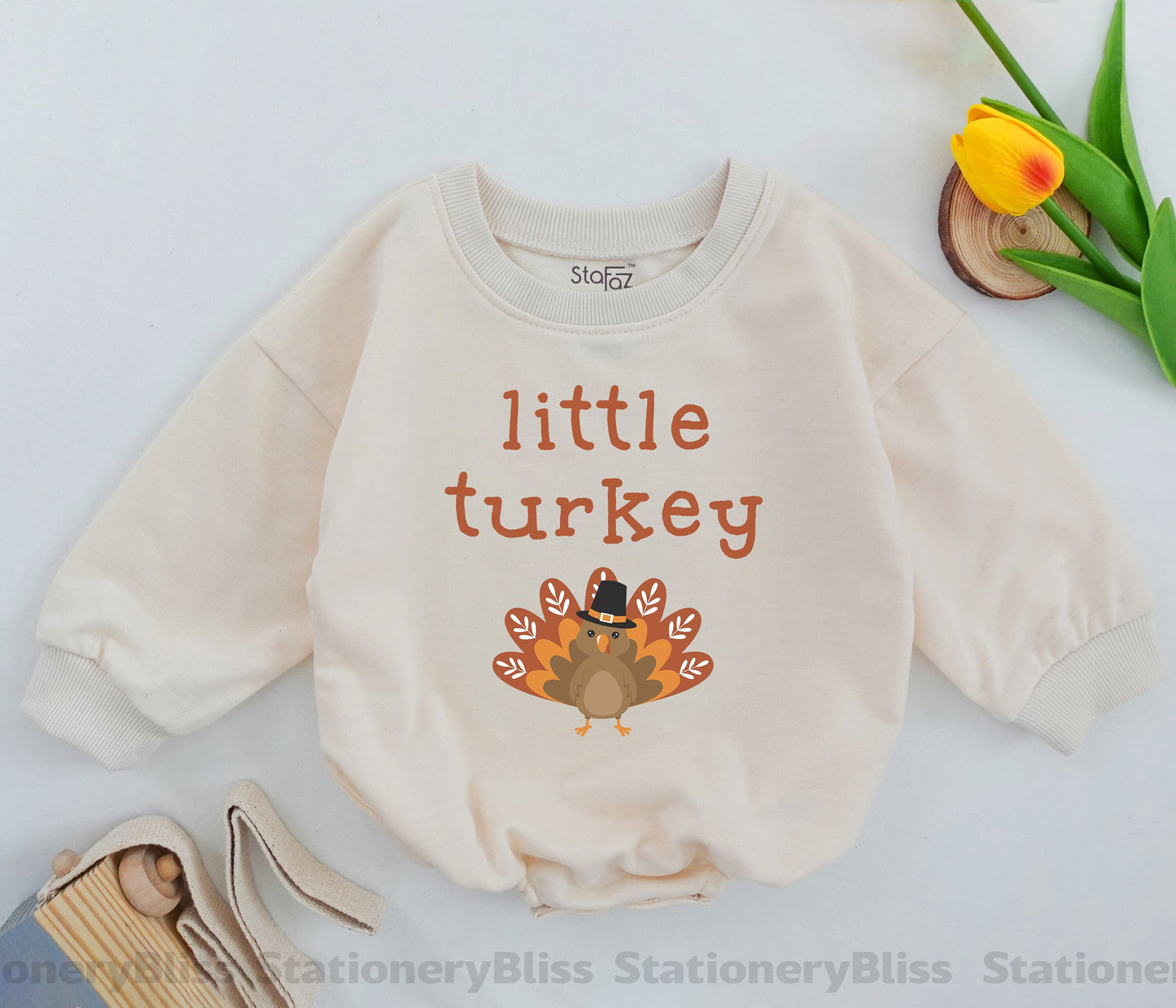 Thanksgiving Baby Romper - Little Turkey Outfit for Fall Celebrations