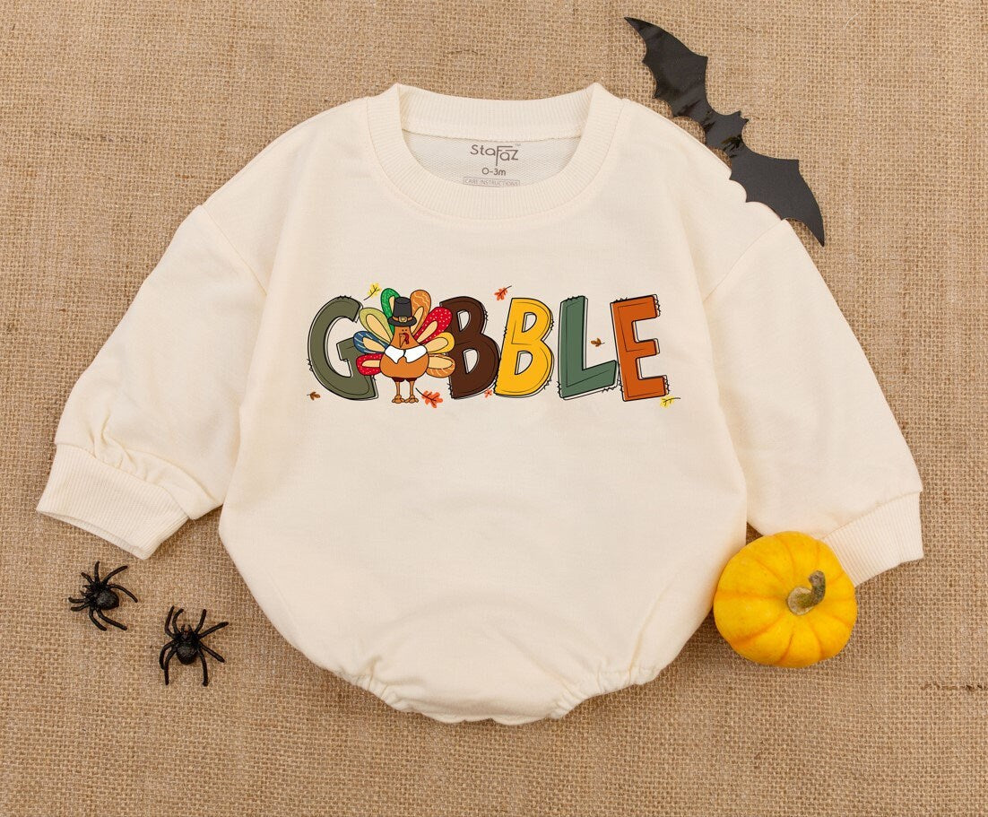 Festive Thanksgiving Baby Bodysuit - First Holiday Turkey Romper 