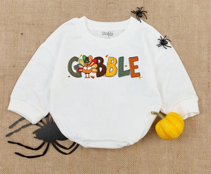 Festive Thanksgiving Baby Bodysuit - First Holiday Turkey Romper 