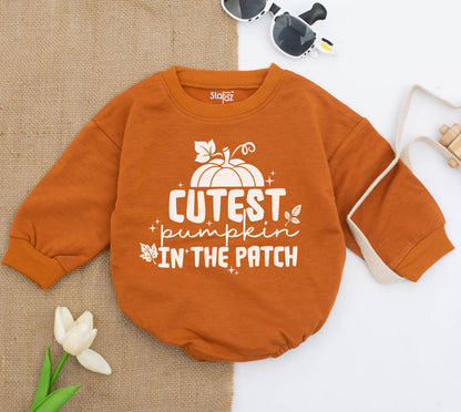 Autumn Baby Romper: Pumpkin Patch Newborn Outfit, Coming Home Suit