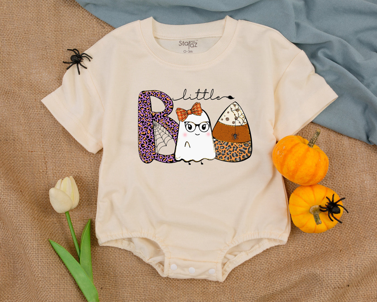 Retro "Little Boo" Halloween Romper - Newborn & Baby Outfit