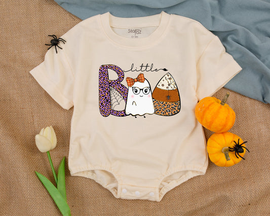 Retro "Little Boo" Halloween Romper - Newborn & Baby Outfit