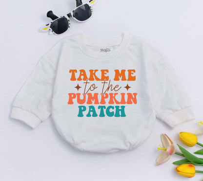 Pumpkin Patch Baby Romper - Fall Baby Bodysuit Gift for Girls