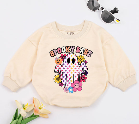Spooky Babe Retro Halloween Romper - 1st Halloween Outfit for Girls