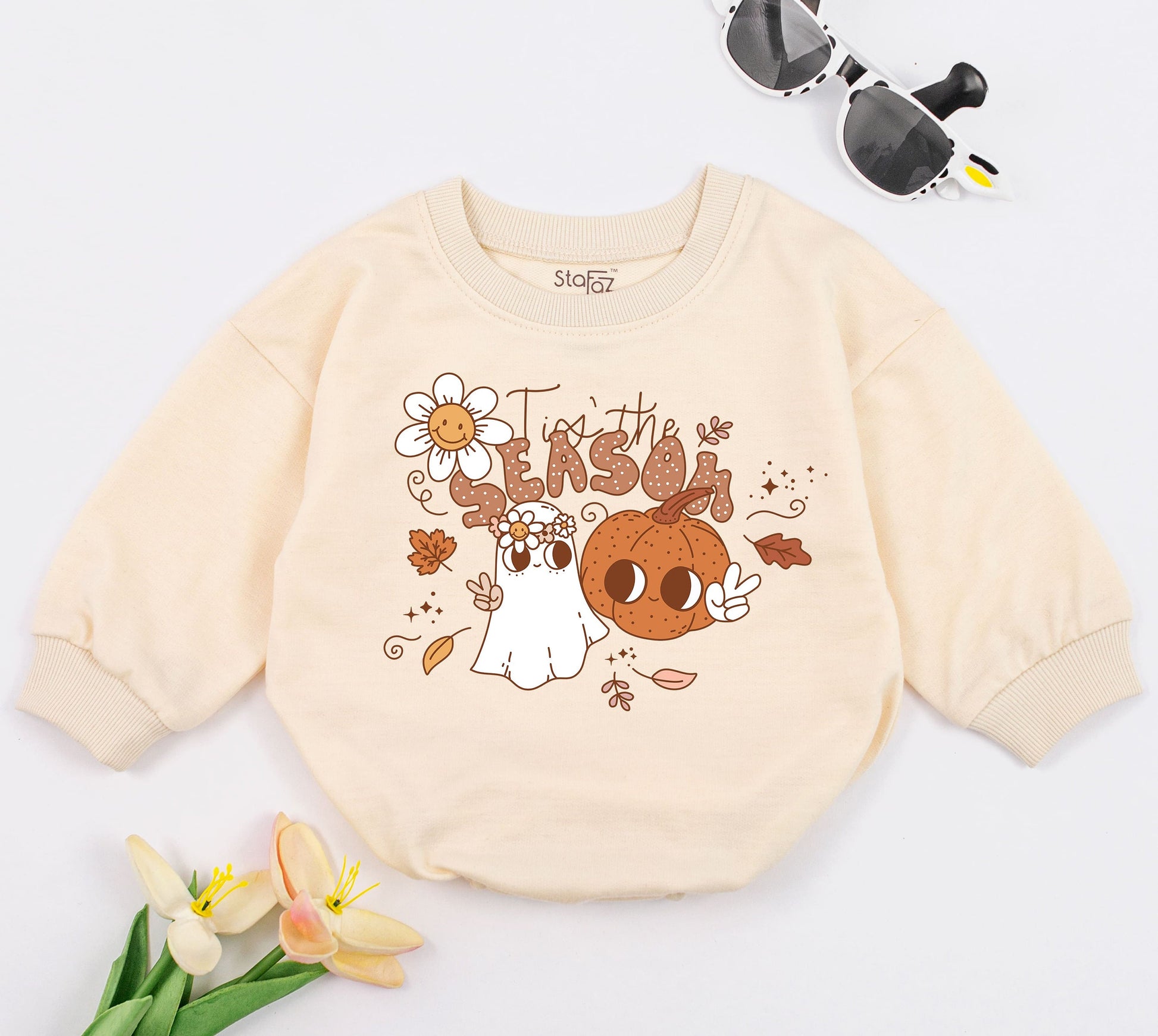Retro Fall Baby Romper & Bodysuit "Pumpkin Boo Dance" "Tis the Season" Cute Disco Halloween Infant Clothes