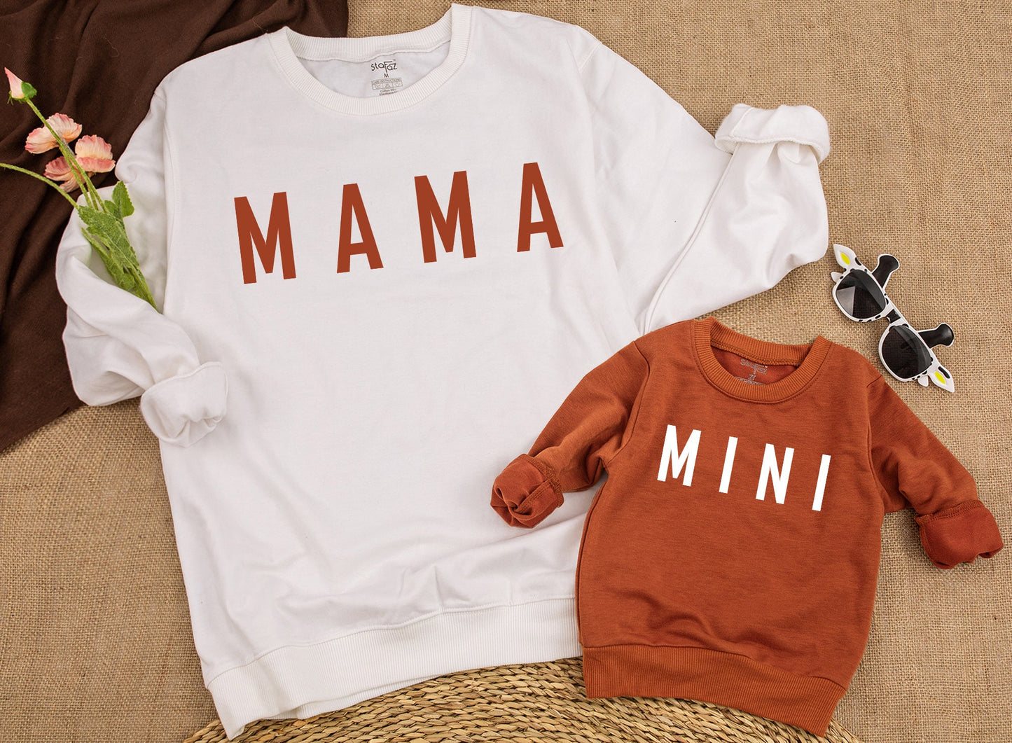 Sweet Mama and Mini Matching Sweatshirts Cozy Mother Daughter Outfits Best Gifts for Moms Toddler Girl