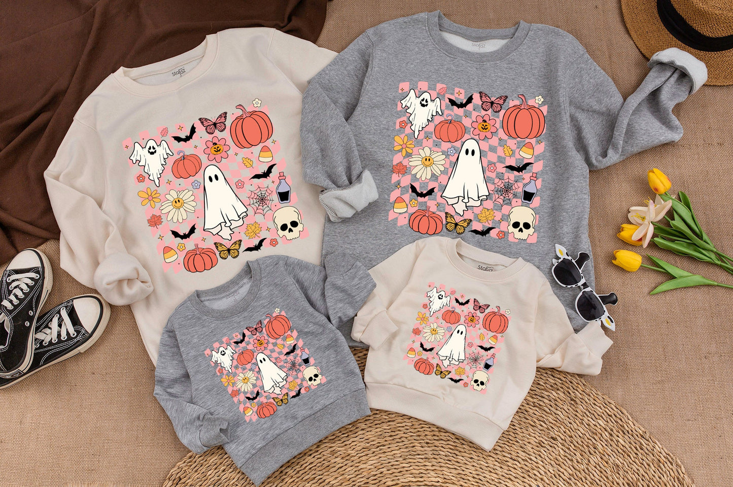Vintage Toddler Ghost Sweatshirt – Cute Halloween Sweater for Kids