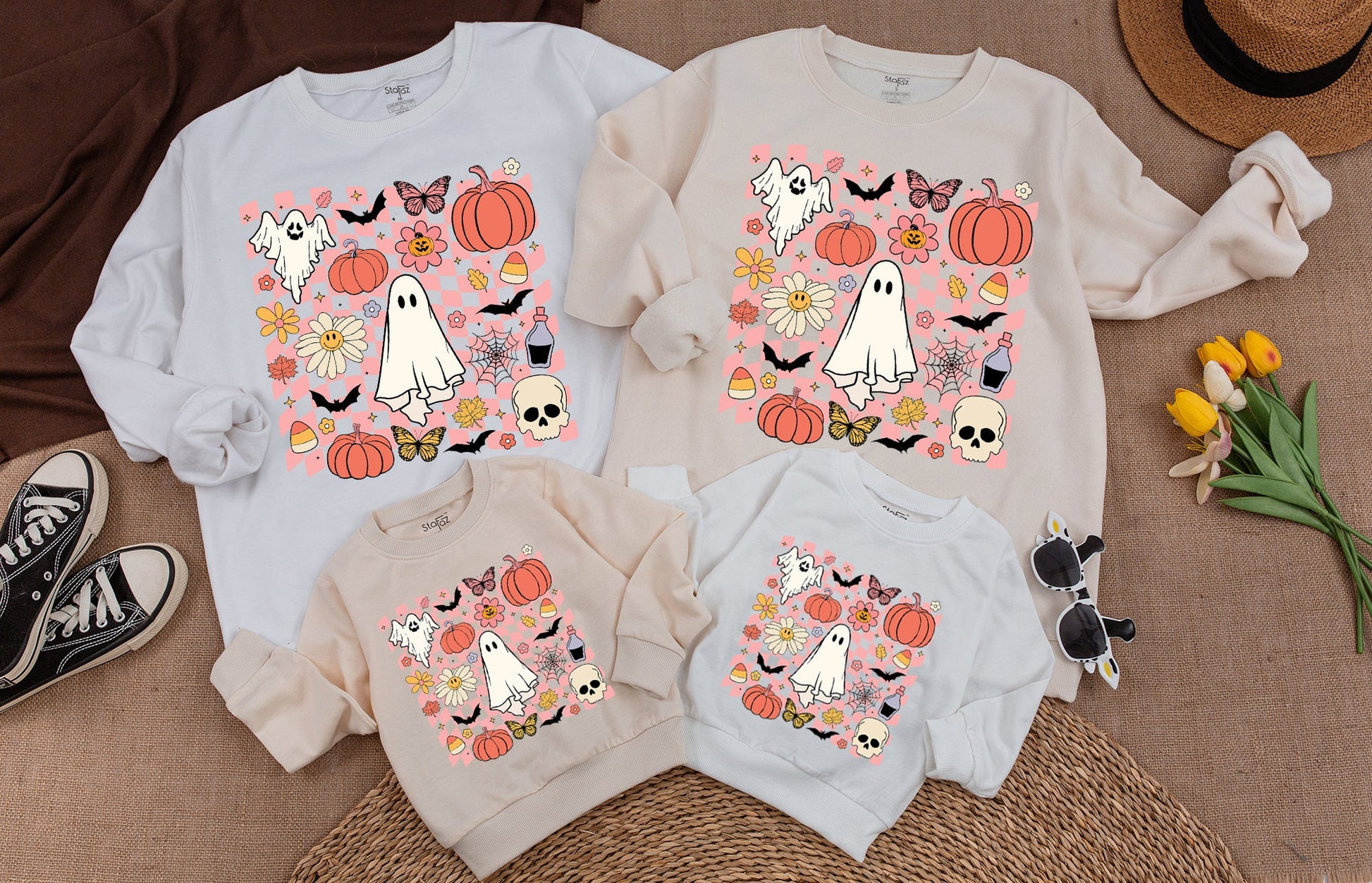 Vintage Toddler Ghost Sweatshirt – Cute Halloween Sweater for Kids