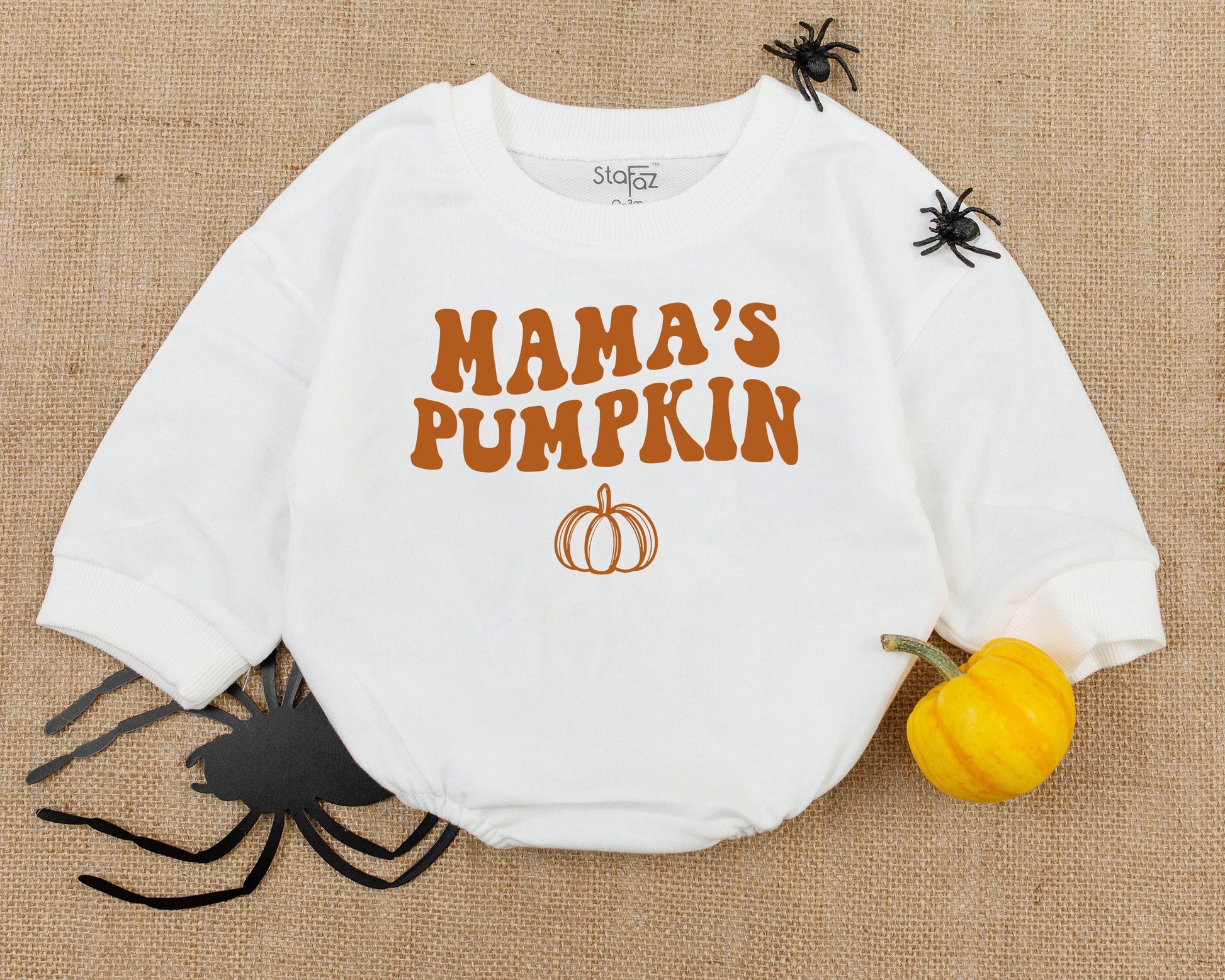 Vintage Halloween Baby Romper - Newborn Pumpkin Outfit for Spooky Fun