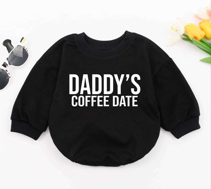 Daddy's Coffee Date Baby Romper Daddy's Girl Outfit Newborn Girl Clothes First Father's Day Gift Love Cotton Comfortable Cute Celebration Apparel