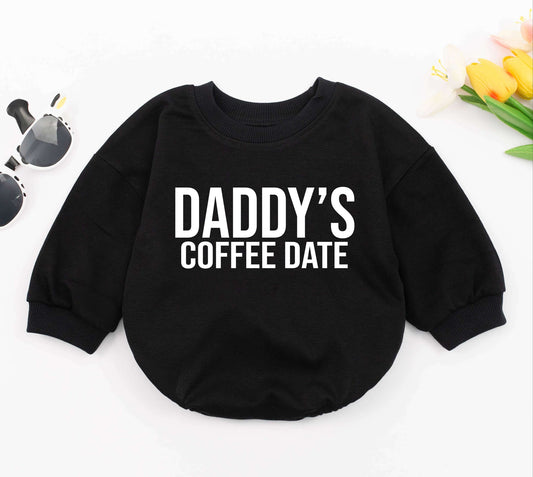 Daddy's Coffee Date Baby Romper Daddy's Girl Outfit Newborn Girl Clothes First Father's Day Gift Love Cotton Comfortable Cute Celebration Apparel