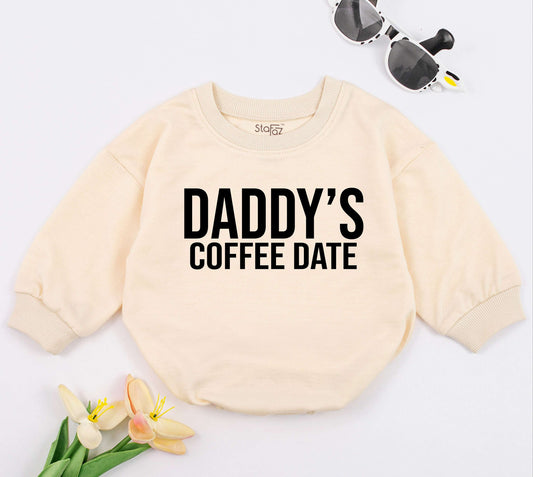 Daddy's Coffee Date Baby Romper Daddy's Girl Outfit Newborn Girl Clothes First Father's Day Gift Love Cotton Comfortable Cute Celebration Apparel