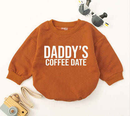 Daddy's Coffee Date Baby Romper Daddy's Girl Outfit Newborn Girl Clothes First Father's Day Gift Love Cotton Comfortable Cute Celebration Apparel