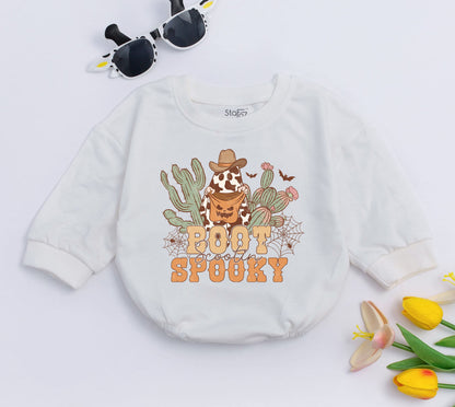 Spooky Western Baby Romper: Halloween Cowboy Costume for Newborns