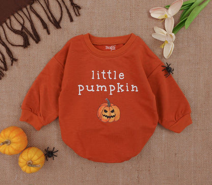 Pumpkin Fall Baby Romper - Cute Halloween & Thanksgiving Outfit