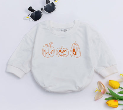 Little Pumpkin Romper - Baby's First Halloween Fall Outfit