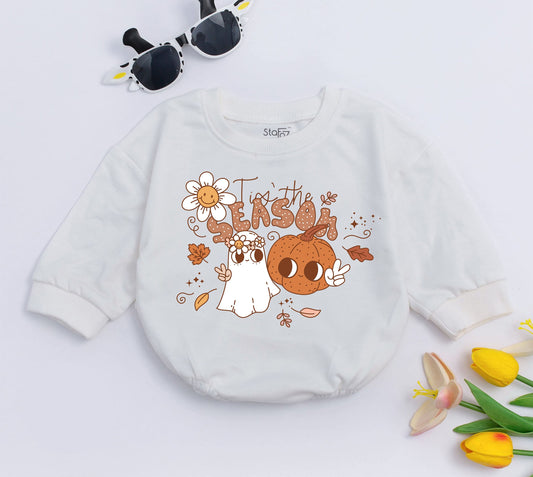 Retro Fall Baby Romper & Bodysuit "Pumpkin Boo Dance" "Tis the Season" Cute Disco Halloween Infant Clothes