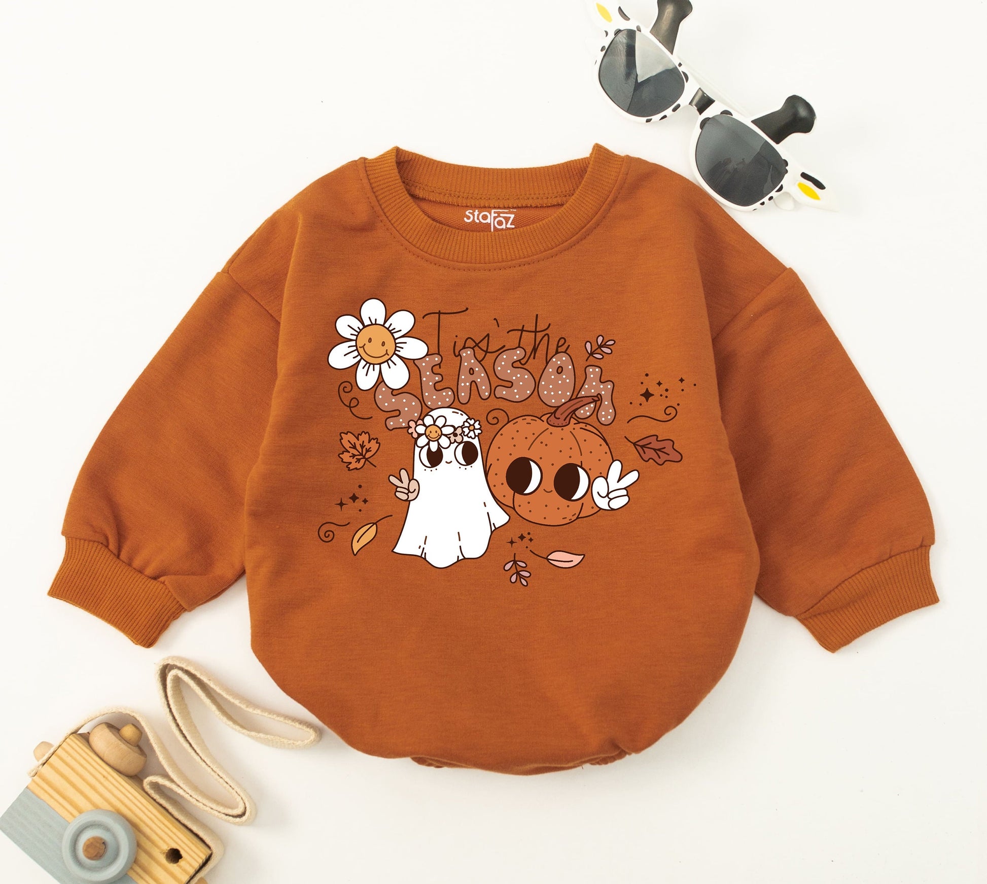 Retro Fall Baby Romper & Bodysuit "Pumpkin Boo Dance" "Tis the Season" Cute Disco Halloween Infant Clothes