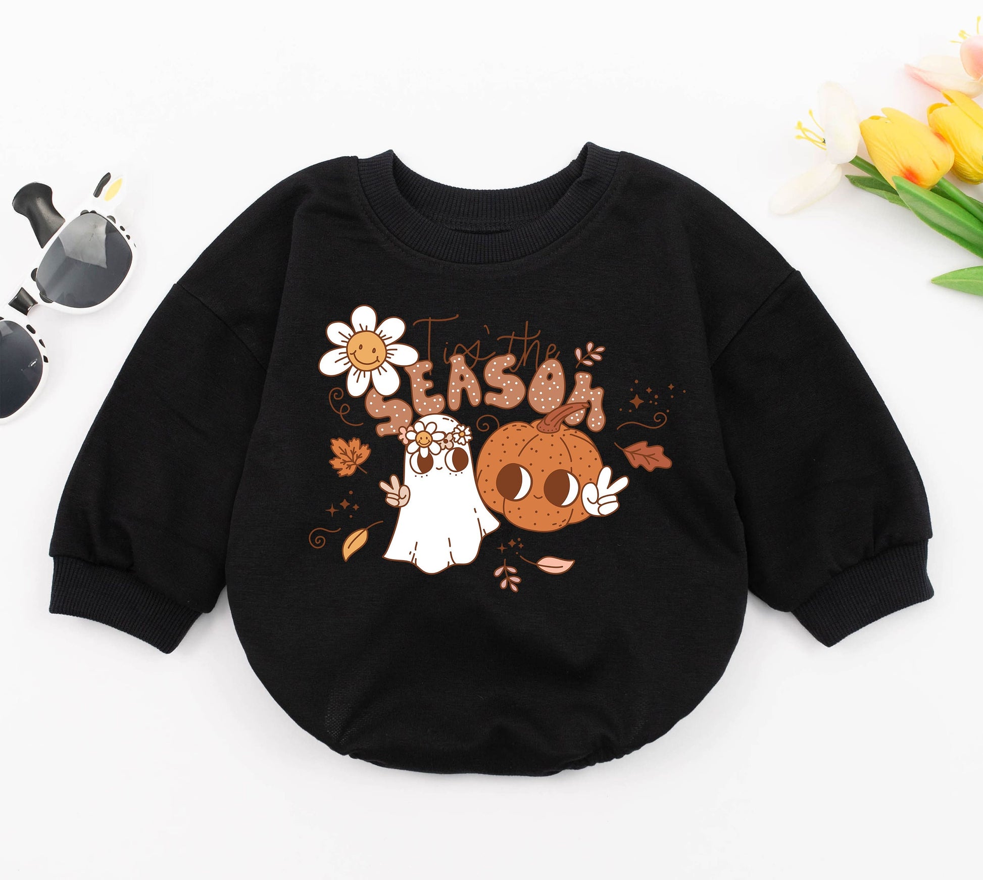 Retro Fall Baby Romper & Bodysuit "Pumpkin Boo Dance" "Tis the Season" Cute Disco Halloween Infant Clothes