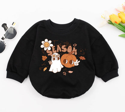 Retro Fall Baby Romper & Bodysuit "Pumpkin Boo Dance" "Tis the Season" Cute Disco Halloween Infant Clothes