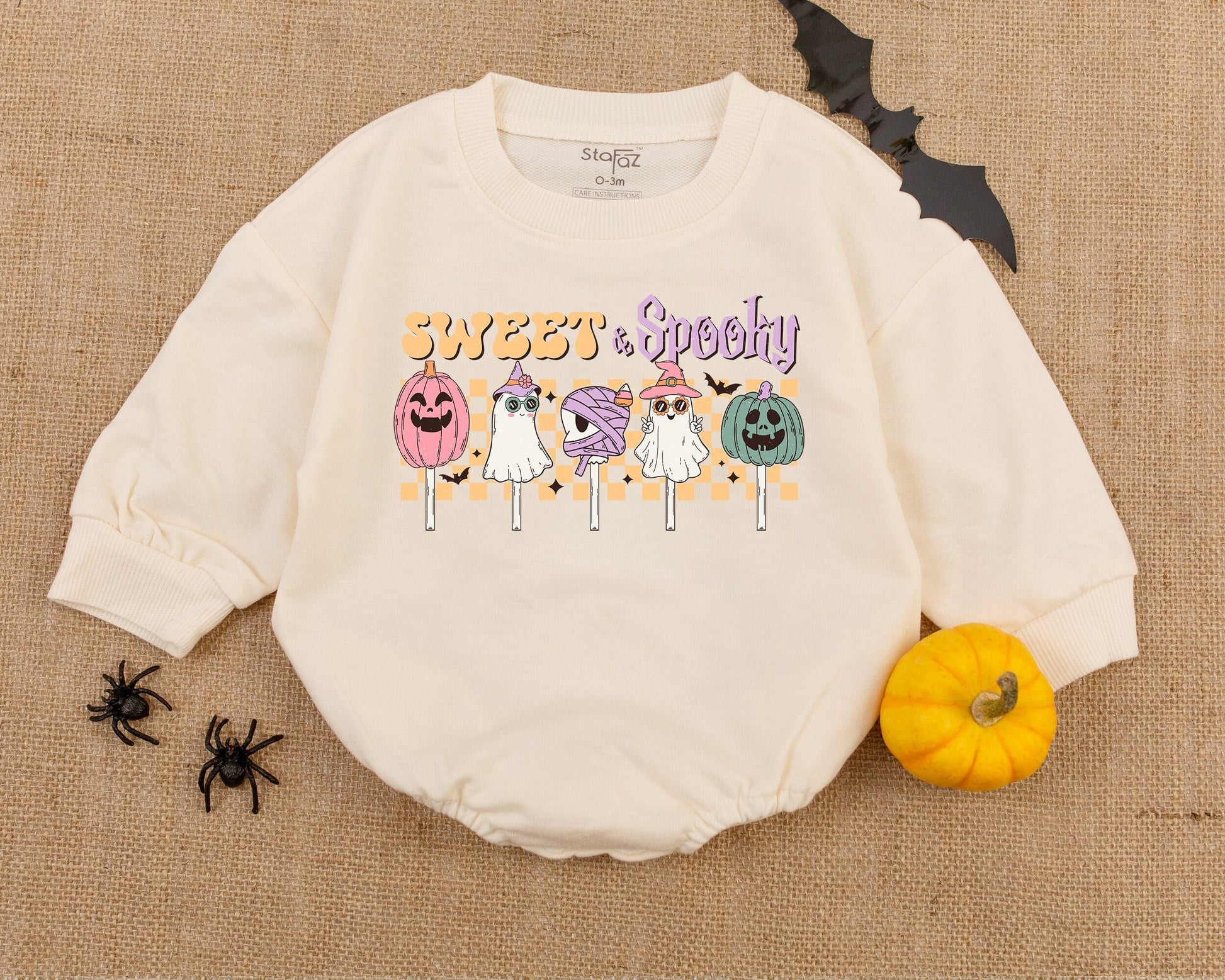 Sweet & Spooky Halloween Baby Romper Cute Ghost Pumpkin Mummy Retro Design Newborn Clothes First Halloween Outfit