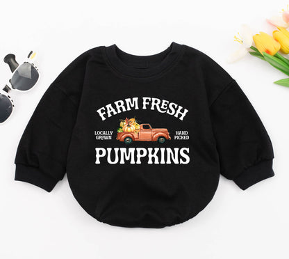 Autumn Baby Romper: Pumpkin Patch Outfit for Fall and Thanksgiving