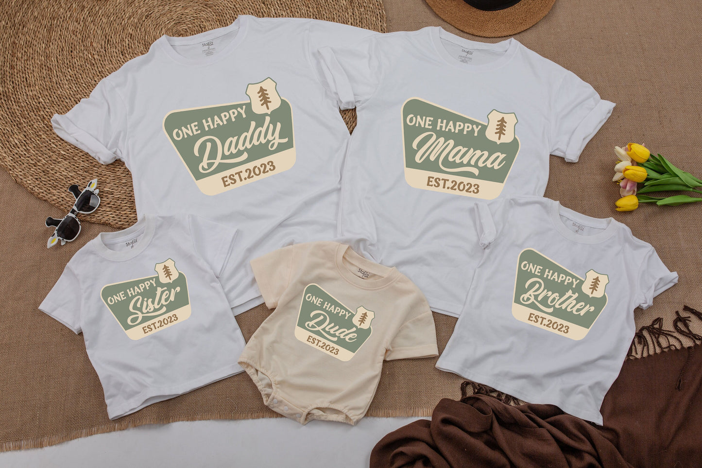 Happy Camper 1st Birthday Outfit | Matching Family Camping Tees