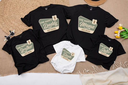 One Happy Camper First Birthday Shirt Mommy and Me Camping Outfit Family Celebration Tees Toddler Soft Cotton