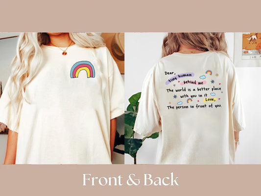 Inspirational Teacher T-Shirt: Rainbow & Kind Message - Aesthetic Pastel Design for Educators, Appreciation Gift, Back to School Cute Comfy Tee (137 chars)