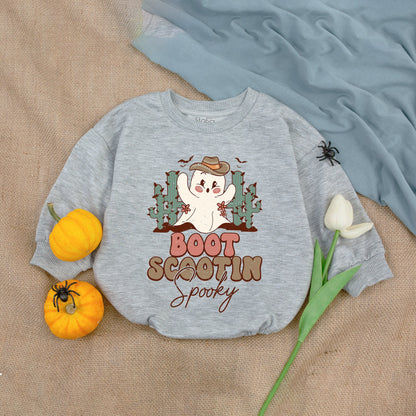 Spooky Cowboy Ghost Romper – Perfect for Baby's First Halloween