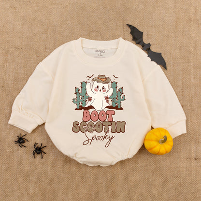 Spooky Cowboy Ghost Romper – Perfect for Baby's First Halloween