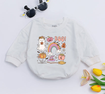 Little Pumpkin Boo Halloween Baby Romper Long Sleeve Bodysuit Fall Outfit Boy Girl Toddler Clothes Baby Shower Gift Cute Fall